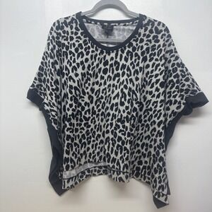 Serena Williams Signature Statement Black Animal Print Tunic Top Blouse Med #1